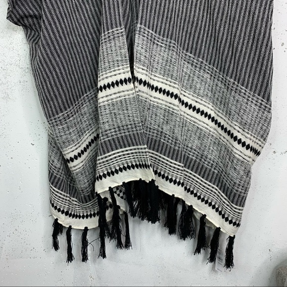 Loft Fringe Kimono Shawl Open Front Cardigan Sweater One Size - Picture 3 of 14